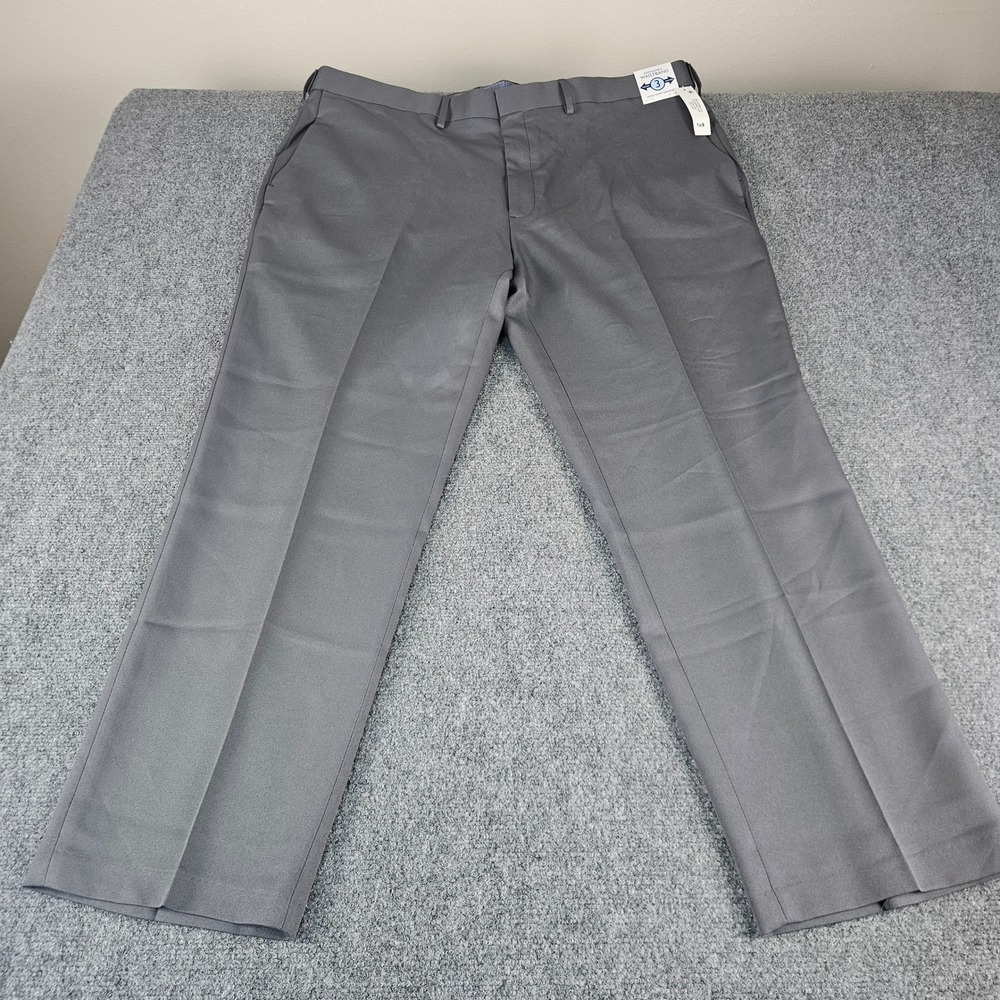 Saddlebred Traveler Performance Dress Pants 42x32 Graphite Grey Comfort Flex NEW